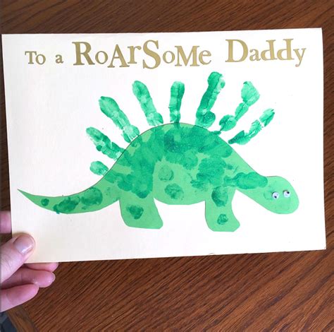 Handprint Dinosaur Father's Day Card - Crafty Morning