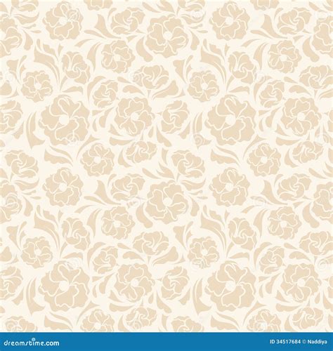 Seamless Beige Floral Pattern. Stock Vector - Image: 34517684