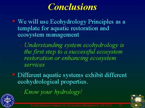 Introduction to Ecohydrology Concepts and Applications Prof Dr