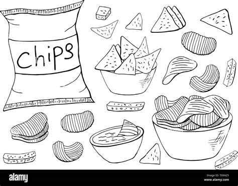 Potato Chips Clipart Black And White Christmas