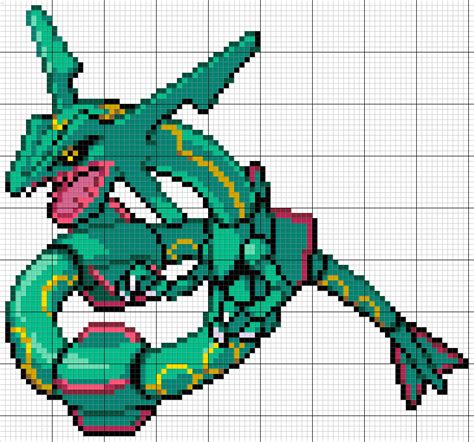 Rayquaza Pixel Art Grid