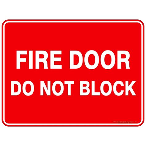 Fire Door Do Not Block | Buy Now | Discount Safety Signs Australia