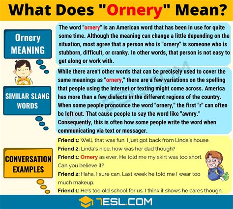 Ornery Meaning, Origin and Examples • 7ESL