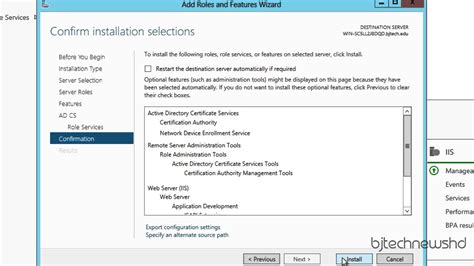 Start Web Management Service Windows Server 2012