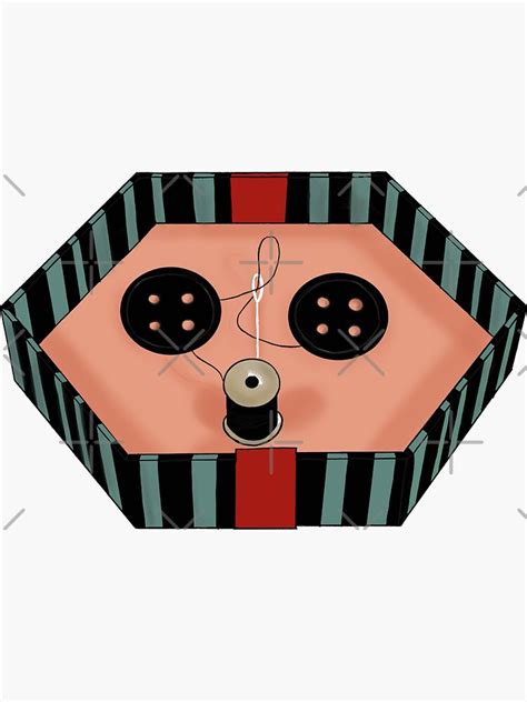 "Coraline button eyes box" Sticker for Sale by Amyiasart | Redbubble