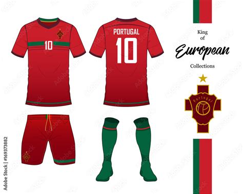 Portugal football national team uniform. Soccer jersey or football kit template. Football logo ...