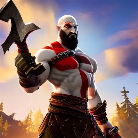 kratos from god of war holding a fortnite pickaxe | Stable Diffusion ...