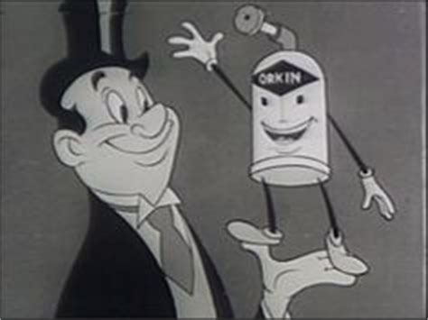 1954: First Orkin television ad airs, featuring Otto the Orkin Man, a singing spray can, with ...