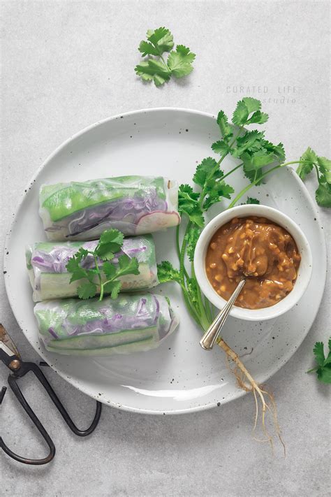 Vietnamese Fresh Spring Rolls (GF, Vegan) - Curated Life Studio