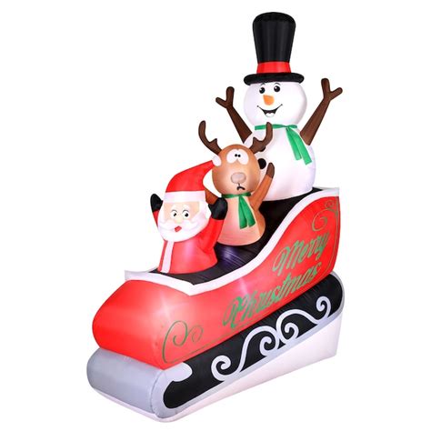 Airflowz 8-ft Lighted Sleigh Christmas Inflatable in the Christmas ...