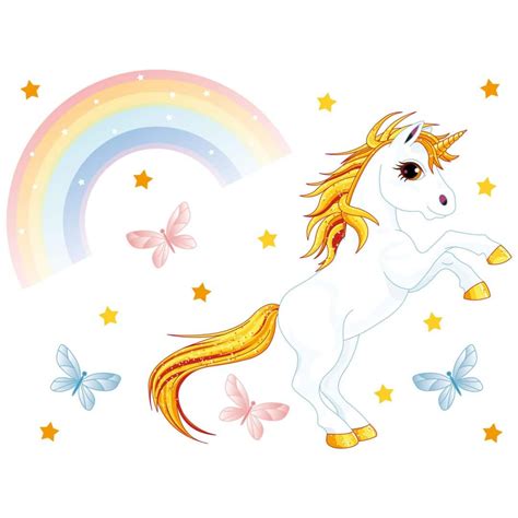 Wandtattoo Einhorn mit Regenbogen | wall-art.de