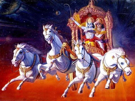 Download Krishna Arjun Krishna's Chariot Of Victory Wallpaper ...