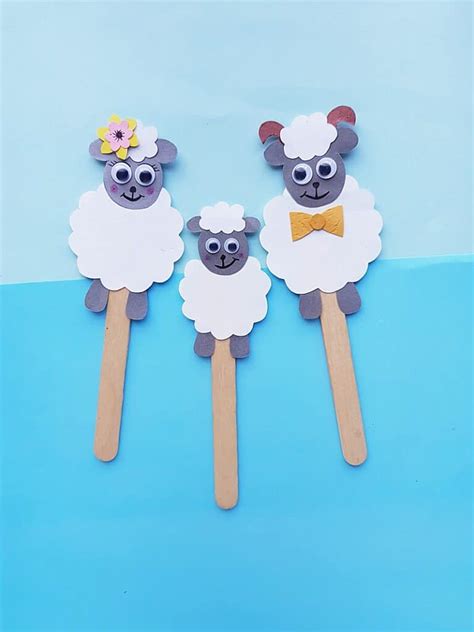 Sheep Craft: DIY Popsicle Stick Puppets - Big Family Blessings