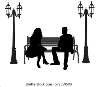 DIY Garden Bench Ideas - Free Plans for Outdoor Benches: Man And Woman Sitting On Bench Silhouette