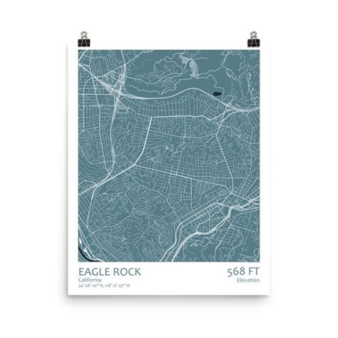 Eagle Rock Ca Map Art - Etsy