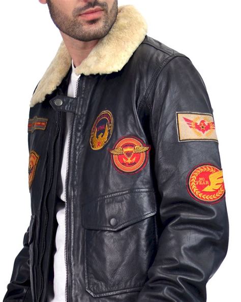 B3 Flying Aviator Pilot Bomber Jacket with Patches | B3 Aviator Leather Jacket