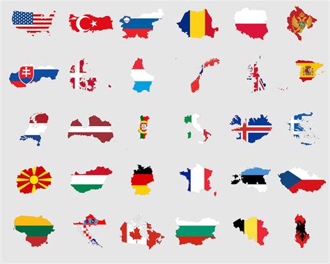 NATO Flag Map SVG Set Member States Countries Country Nation - Etsy UK