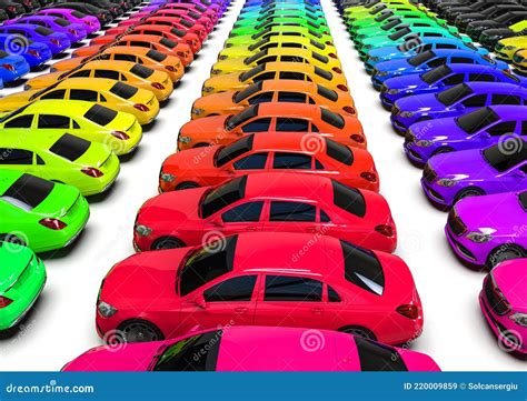 Colored luxury car fleet stock illustration. Illustration of ...