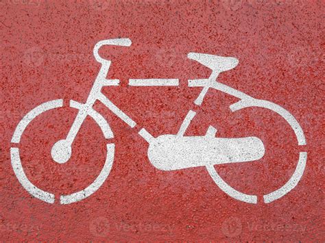 Bike lane sign 3281375 Stock Photo at Vecteezy