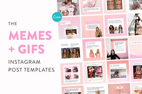 Instagram Memes + Gifs Template Pack for Canva | Creative Market