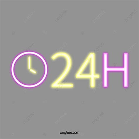 Open 24 Hours Neon Sign, Night, Neon Light, Light PNG and Vector with ...