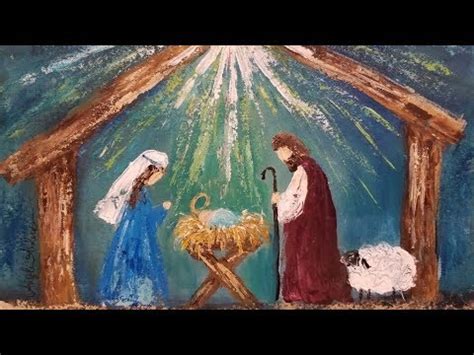 Simple Palette Knife NATIVITY Christmas Acrylic Painting Tutorial LIVE - YouTube