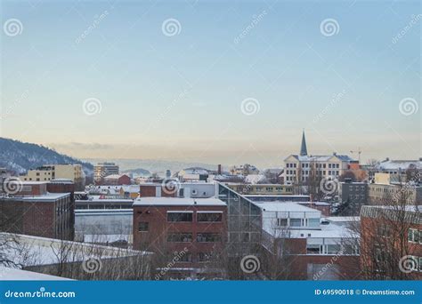 Oslo fjord view in winter editorial stock photo. Image of architecture - 69590018