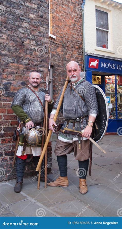 Two Actors Posing As Vikings in the Centre of York, Northern England ...