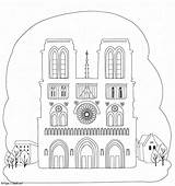 Notre Dame Cathedral 5 coloring page sketch template