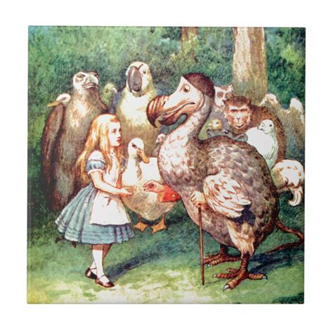 Alice and The Dodo Bird in Wonderland Tile | Zazzle