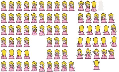 [Color Splash] Princess Peach Sprite Sheet by CamAidan on DeviantArt