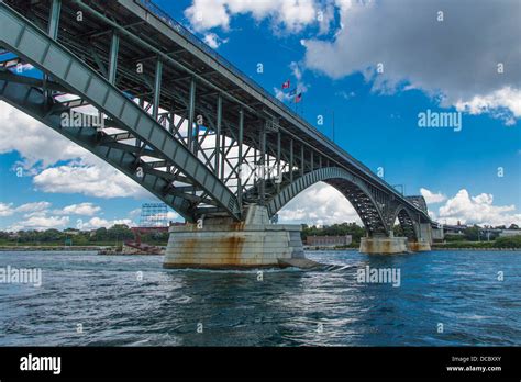 Peace Bridge over the Niagara River from Fort Erie Canada to BUffalo New York, United States ...