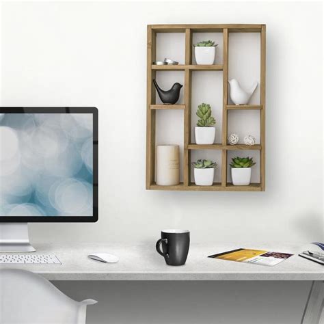 Wall-Mounted Wood Shadow Box Shelves, Brown – MyGift