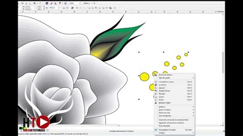 Drawing black rose Corel Draw art speed - YouTube