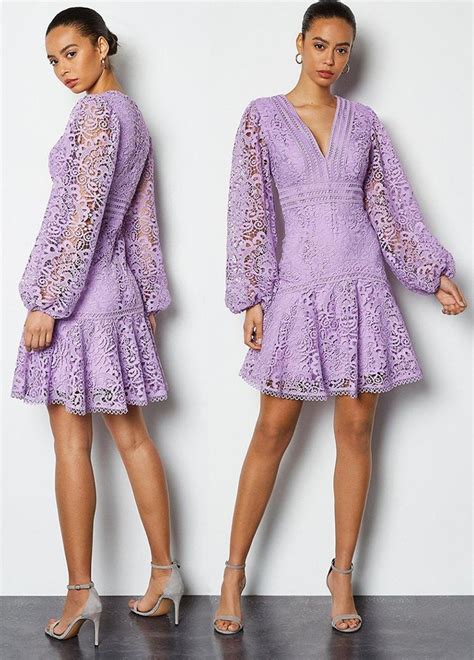 Lilac Purple Dress. Lilac Lace Dress. How to wear Lilac. Let intricate lacework take centre ...