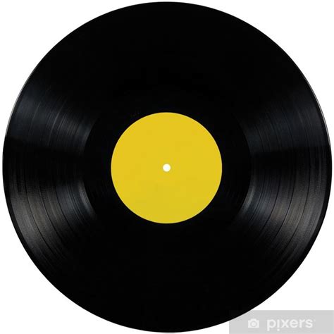 Poster Vinyl lp album disc isolated long play disk blank record yellow ...