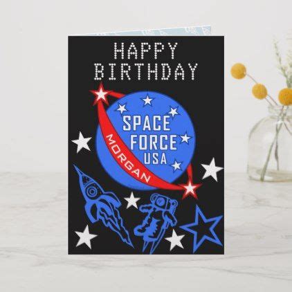 Space Force USA Cool Happy Birthday Personalized Card - birthday diy ...