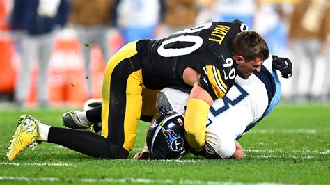 Steelers’ TJ Watt sacks rookie Will Levis despite having helmet ripped ...