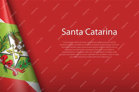 Premium Vector | 3d flag Santa Catarina state of Brazil isolated on ...