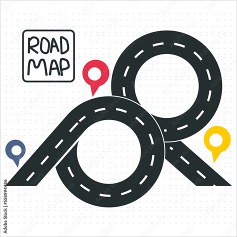 circular roadmap with location markers Stock Vector | Adobe Stock