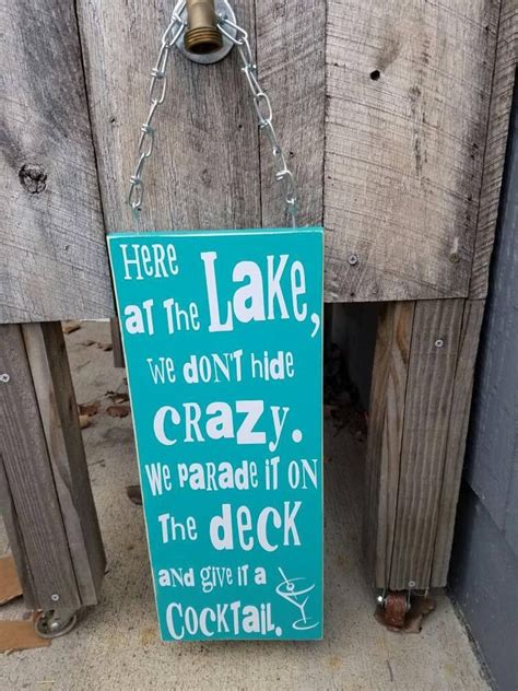 Here at the Lake Sign Lake House Signwe Don't Hide Crazy Signfunny Lake House Signfunny Crazy ...