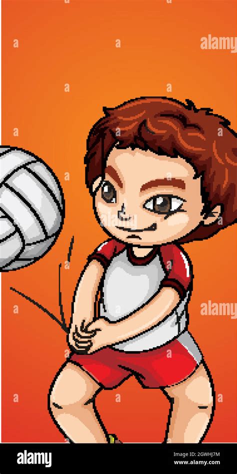 Happy boy playing volleyball Stock Vector Image & Art - Alamy