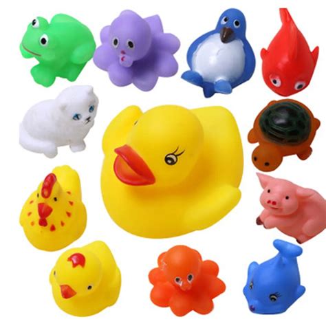 Aliexpress.com : Buy 13Pcs/Set Mixed Animals Baby Bath Toys Rubber Float Squeeze Sound Squeaky ...