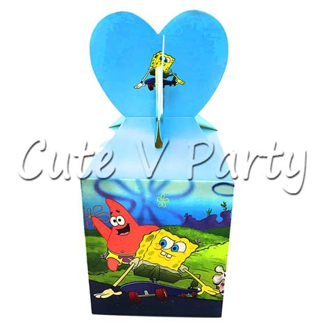 6pcs/lot SpongeBob Theme Cartoon Candy Box Gift Box SpongeBob Theme ...