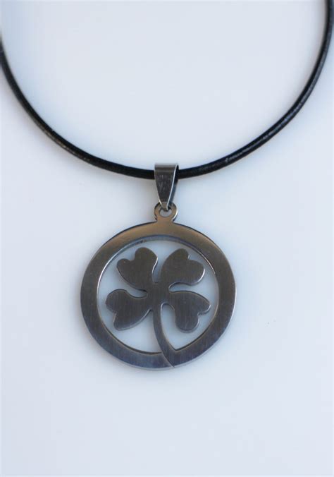 Irish Four Leaf Clover Necklace Stainless Steel Metal Mens | Etsy