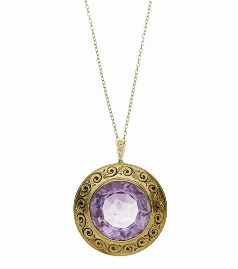 14ct Amethyst Pendant on 9ct Gold Chain - Pendants/Lockets - Jewellery