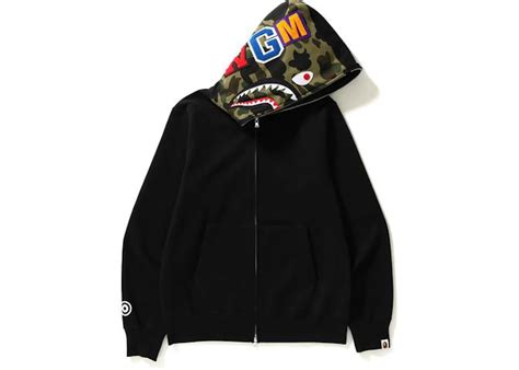 BAPE Shark Full Zip Hoodie Black Men's - US