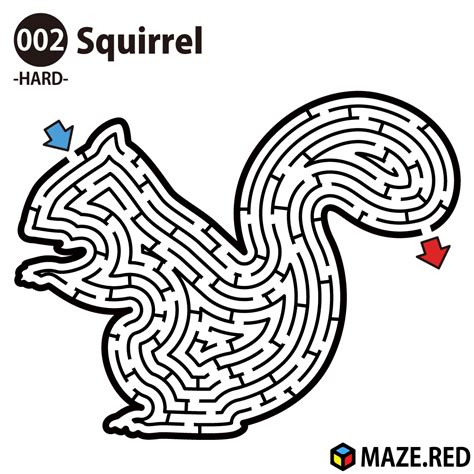 maze.red | Difficult maze of the squirrel | 迷路, リス, クリップアート