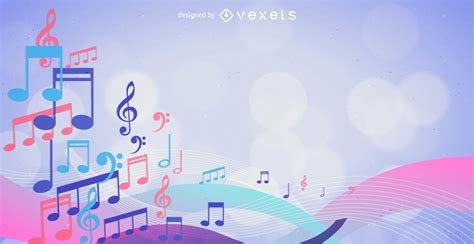 Colorful Musical Notes Background Vector Download