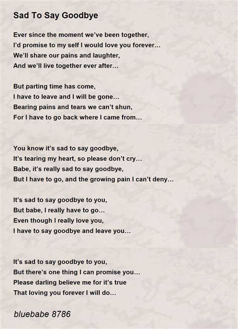 Sad Goodbye Poems